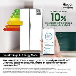 Samsung Series 9 Frigorífico Americano Bespoke AI 178cm 621L Clase E Inox RS90F64EETEF