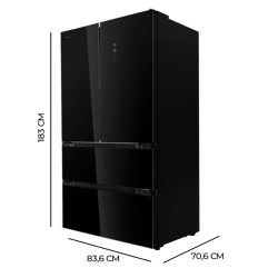 Cecotec Bolero CoolMarket FD 510 Glass E nevera puerta lado a lado Independiente 510 L Negro