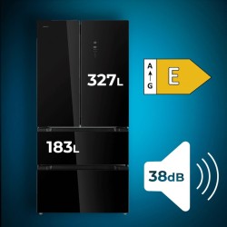 Cecotec Bolero CoolMarket FD 510 Glass E nevera puerta lado a lado Independiente 510 L Negro