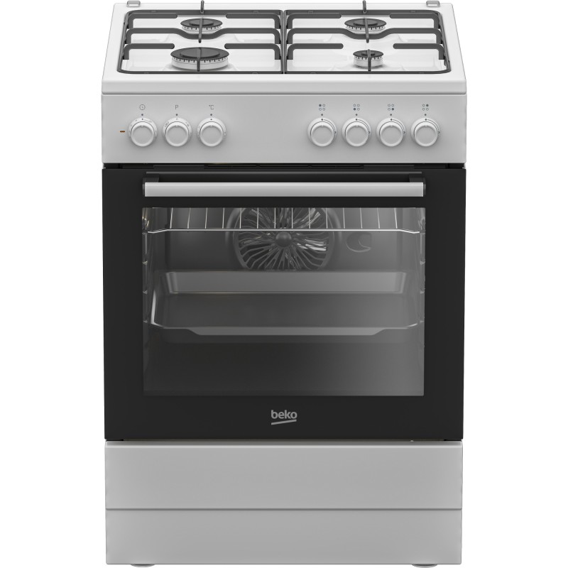 Beko FBE62120WD Cocina independiente Eléctrico Encimera de gas Negro, Blanco