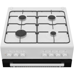 Beko FBE62120WD Cocina independiente Eléctrico Encimera de gas Negro, Blanco