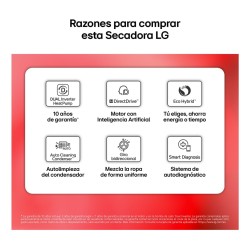 LG RH18U8AVCW secadora Independiente Carga frontal 18 kg Blanco