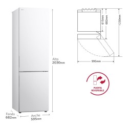 LG GBV22NCDSW nevera y congelador Independiente 277 L Blanco