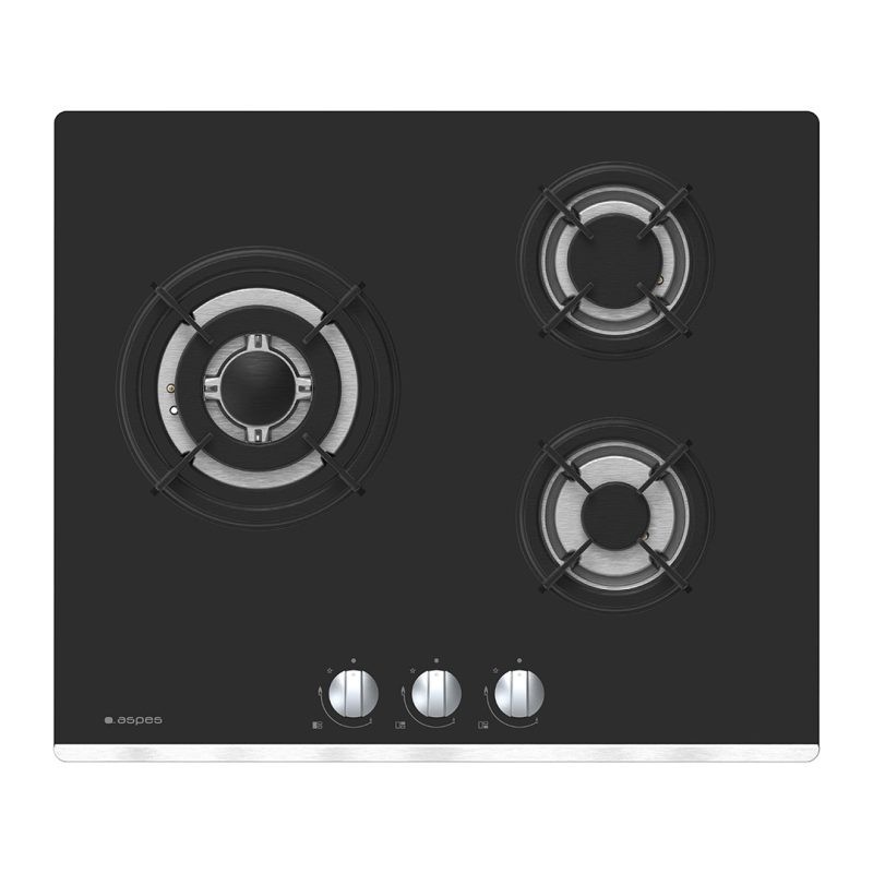 Aspes AGW3601N hobs Negro Integrado 60 cm Encimera de gas 3 zona(s)