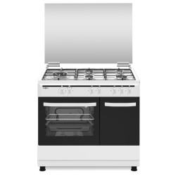 Vitrokitchen Elegance 90×60 Cocina independiente Gas Encimera de gas Negro, Blanco