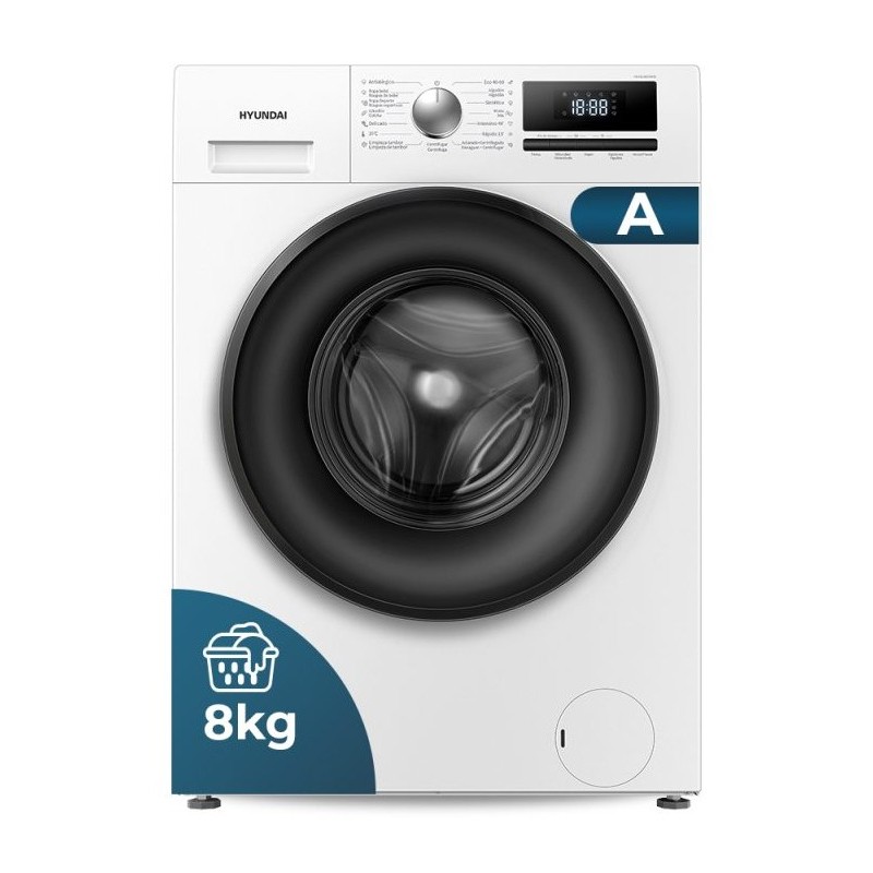 Hyundai HLF814IADW01 lavadora Carga frontal 8 kg 1400 RPM Blanco