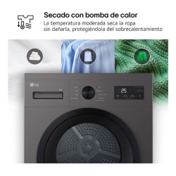 LG RHA1008NDK secadora Independiente Carga frontal 8 kg Plata
