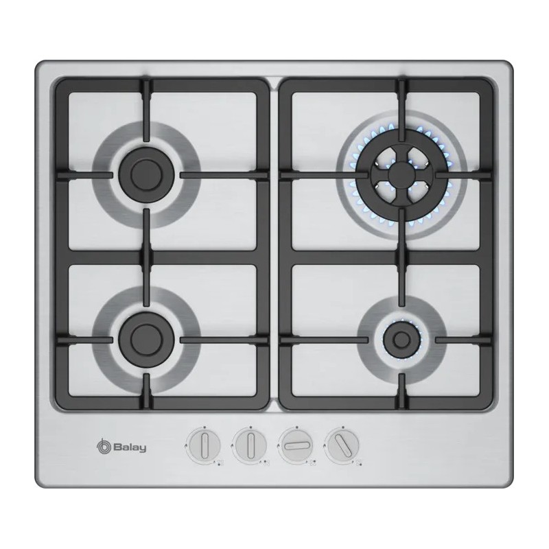 Balay 3ETX565CB hobs Acero inoxidable Integrado 60 cm Encimera de gas 4 zona(s)
