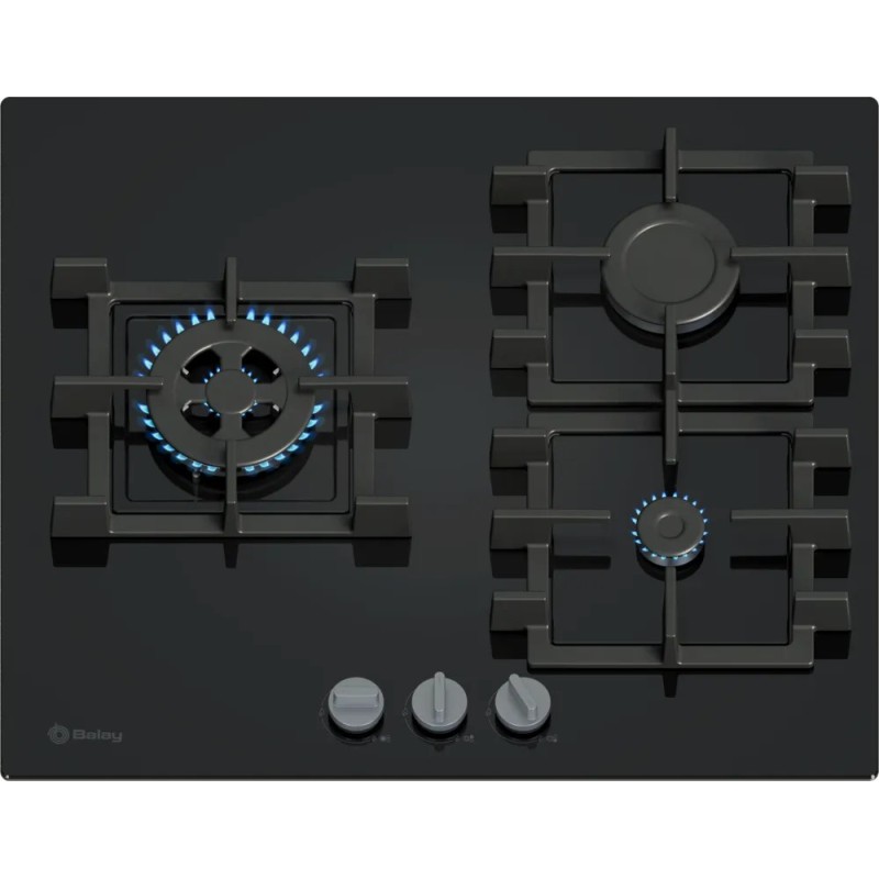 Balay 3ETG563QB hobs Negro Integrado 59 cm Encimera de gas 3 zona(s)