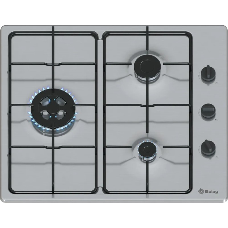 Balay 3ETX463BB hobs Acero inoxidable Encimera 60 cm Encimera de gas 3 zona(s)
