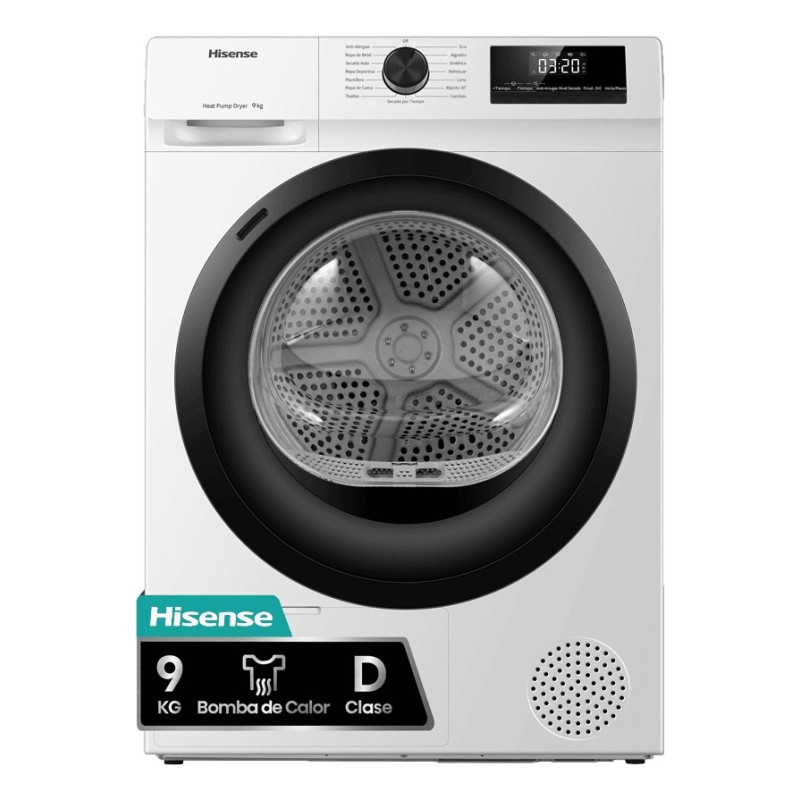 Hisense DHQE900UWDC secadora Independiente Carga frontal 9 kg Blanco