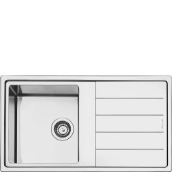 Smeg Mira Lavabo sobre-encimera Rectangular Acero inoxidable