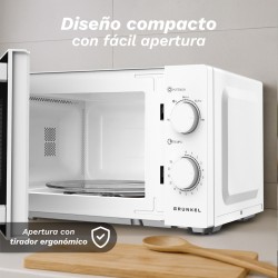 Grunkel MW-20EASY microondas Blanco, Negro Solo microondas Encimera 20 L 700 W