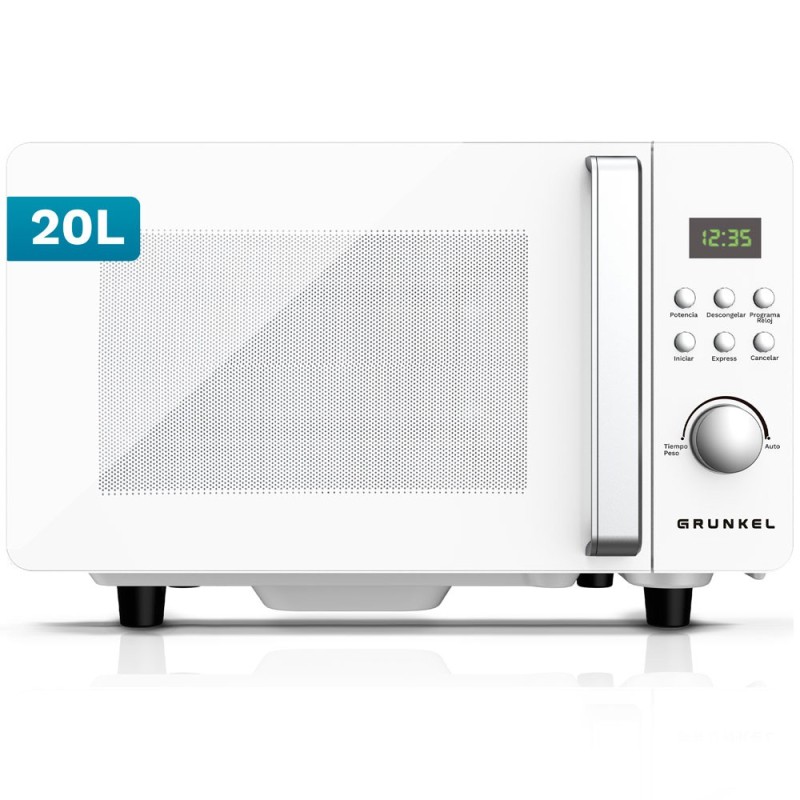 Grunkel MWD-20FLAT microondas Blanco Solo microondas Encimera 20 L 700 W