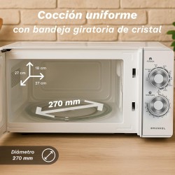 Grunkel MWG-25MG microondas Blanco Microondas con grill Encimera 25 L 900 W