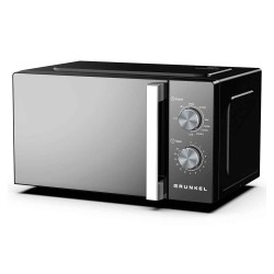 Grunkel MWG-20ESPEJO microondas Acero inoxidable, Negro Microondas con grill Encimera 20 L 700 W