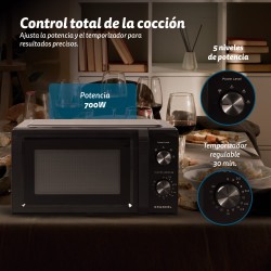 Grunkel MW-20MN microondas Negro Solo microondas Encimera 20 L 700 W