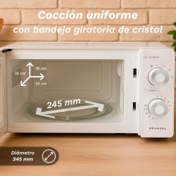 Grunkel MW-20MG microondas Blanco Solo microondas Encimera 20 L 700 W