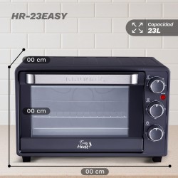 Grunkel HR-23EASY horno 23 L 1600 W Negro, Acero inoxidable