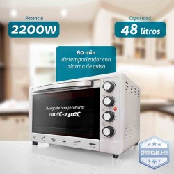 Grunkel HR-48SILVERRUSTI horno tostador 48 L 2200 W Gris Parrilla