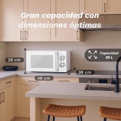 Grunkel MW-25MG microondas Blanco Solo microondas Encimera 25 L 700 W