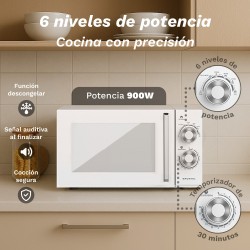 Grunkel MW-25MG microondas Blanco Solo microondas Encimera 25 L 700 W