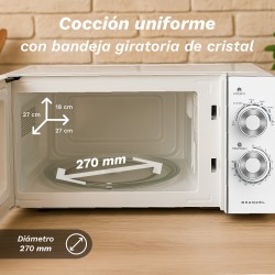 Grunkel MW-25MG microondas Blanco Solo microondas Encimera 25 L 700 W
