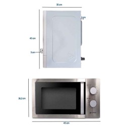 Grunkel MWG-20INOX microondas Acero inoxidable Solo microondas Encimera 20 L 700 W