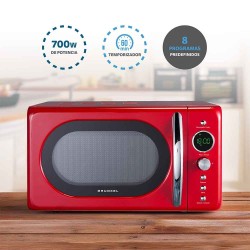 Grunkel MW-DG Rojo Microondas combinado Encimera 20 L 700 W