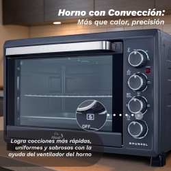 Grunkel HR-38PRO horno 38 L 2000 W Negro, Acero