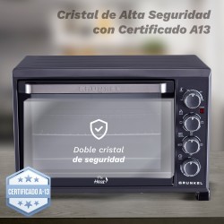 Grunkel HR-38PRO horno 38 L 2000 W Negro, Acero