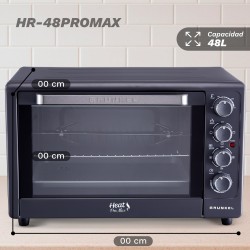 Grunkel HR-48PROMAX horno 48 L 2200 W Negro, Acero
