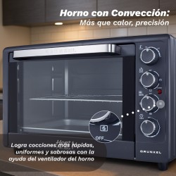 Grunkel HR-48PROMAX horno 48 L 2200 W Negro, Acero