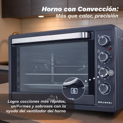 Grunkel HR-63MAX horno 63 L 2200 W Negro, Acero