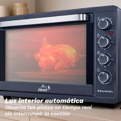 Grunkel HR-63MAX horno 63 L 2200 W Negro, Acero