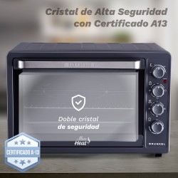 Grunkel HR-63MAX horno 63 L 2200 W Negro, Acero