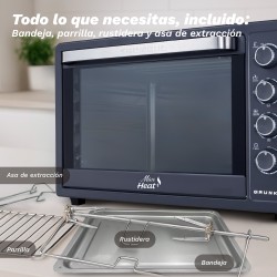 Grunkel HR-63MAX horno 63 L 2200 W Negro, Acero