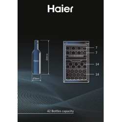 Haier Wine Bank 50 Serie 7 HWS42GDAU1 Nevera de vino Independiente Negro 42 botella(s)