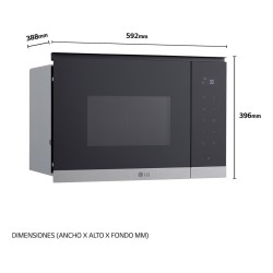 LG MG7Z2593D microondas Negro, Acero inoxidable Microondas con grill Integrado 25 L 900 W