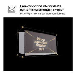 LG MG7Z2593D microondas Negro, Acero inoxidable Microondas con grill Integrado 25 L 900 W