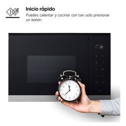 LG MG7Z2593D microondas Negro, Acero inoxidable Microondas con grill Integrado 25 L 900 W