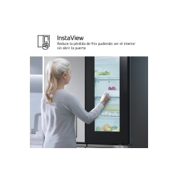 LG InstaView GMG861MBAE nevera puerta lado a lado Independiente 508 L Negro, Acero inoxidable