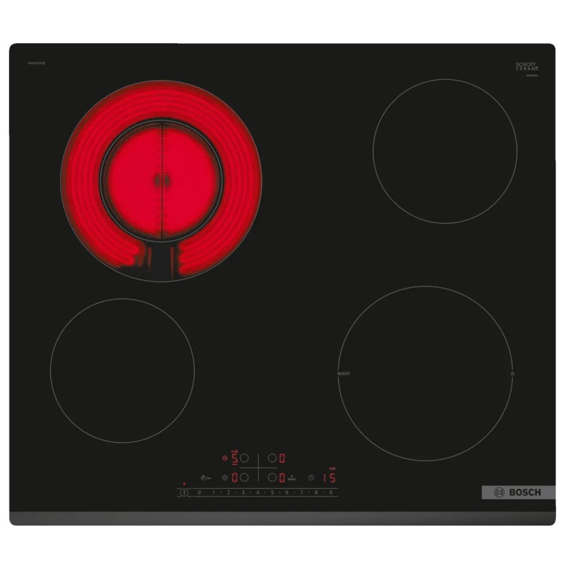 Bosch PKF631FP3E hobs Negro Integrado 60 cm Cerámico 4 zona(s)