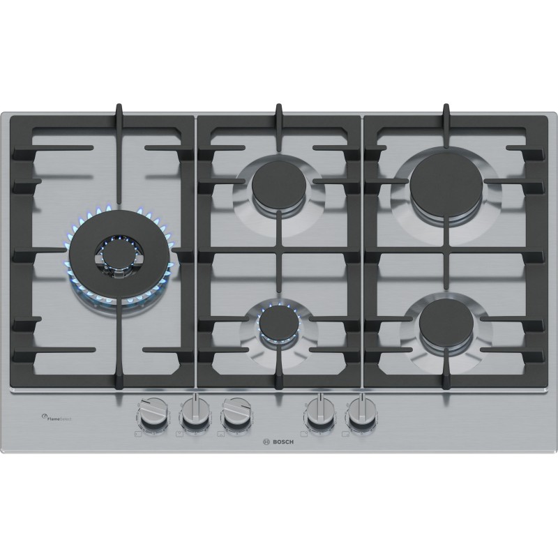 Bosch Serie 6 PCS7A5I90 hobs Acero inoxidable Integrado 75 cm Encimera de gas 5 zona(s)