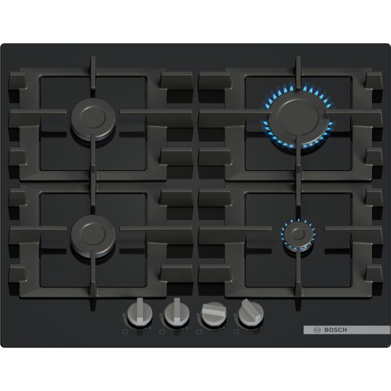 Bosch Serie 4 PNP6B6K40 hobs Negro Integrado 60 cm Encimera de gas 4 zona(s)