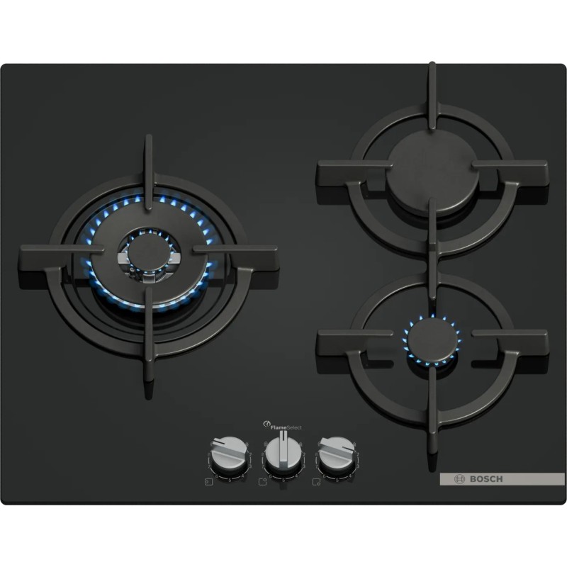 Bosch Serie 6 PPC6A6I10 hobs Negro Integrado 60 cm Encimera de gas 3 zona(s)