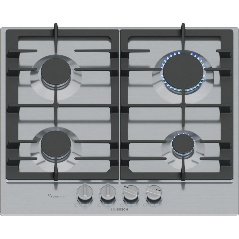 Bosch Serie 6 PCP6A5I90 hobs Acero inoxidable Integrado 60 cm Encimera de gas 4 zona(s)