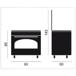 Vitrokitchen RU9060B cocina Cocina independiente Gas Encimera de gas Antracita