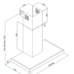 Meireles MEP 291 W campana De pared Blanco 560 m³ h