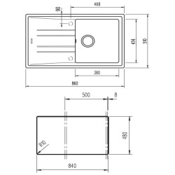 Teka Stone 50 B-TG 1C 1E Fregadero empotrado Rectangular